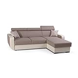 mb-moebel Ecksofa mit Schlaffunktion Eckcouch mit Bettkasten Sofa Couch Wohnlandschaft L-Form Polsterecke - 236x165x97 cm - Pedro (Braun, Ecksofa Rechts)