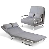 maxVitalis Schlafsofa mit Bettfunktion, Bettsofa mit Schlaffunktion, klappbar, extrabreite Liegefläche, inkl. 2 Kissen, 5-Fach verstellbare Rückenlehne, strapazierfähiger Bezug, modernes Design